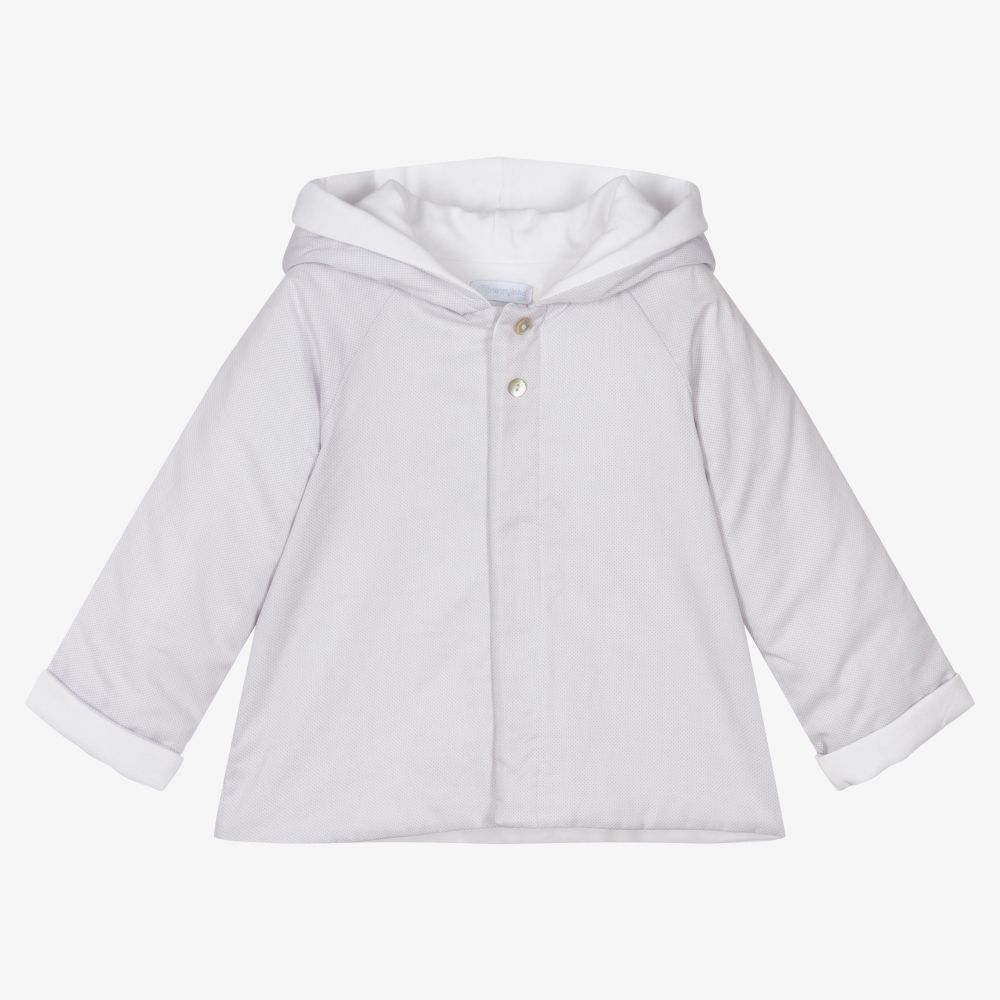 Laranjinha - Grey Cotton Padded Jacket | Childrensalon
