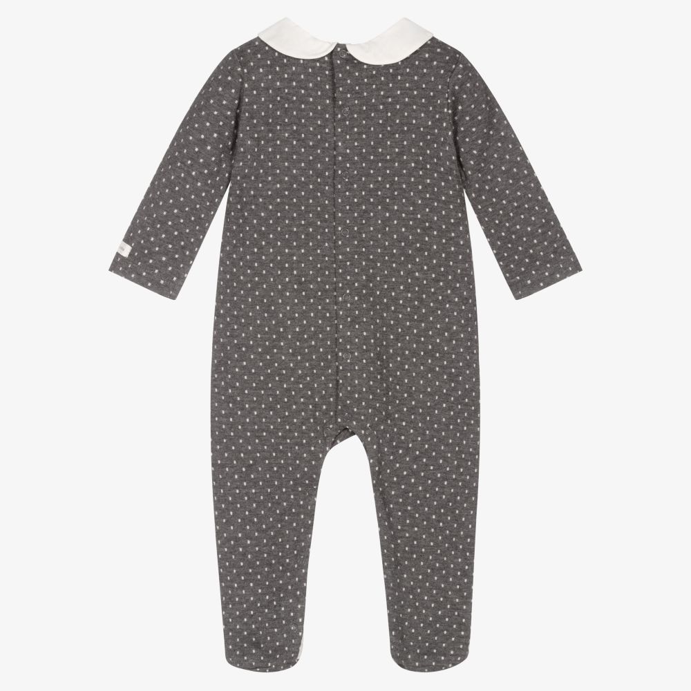 Laranjinha-Grey & Ivory Cotton Babygrow | Childrensalon Outlet