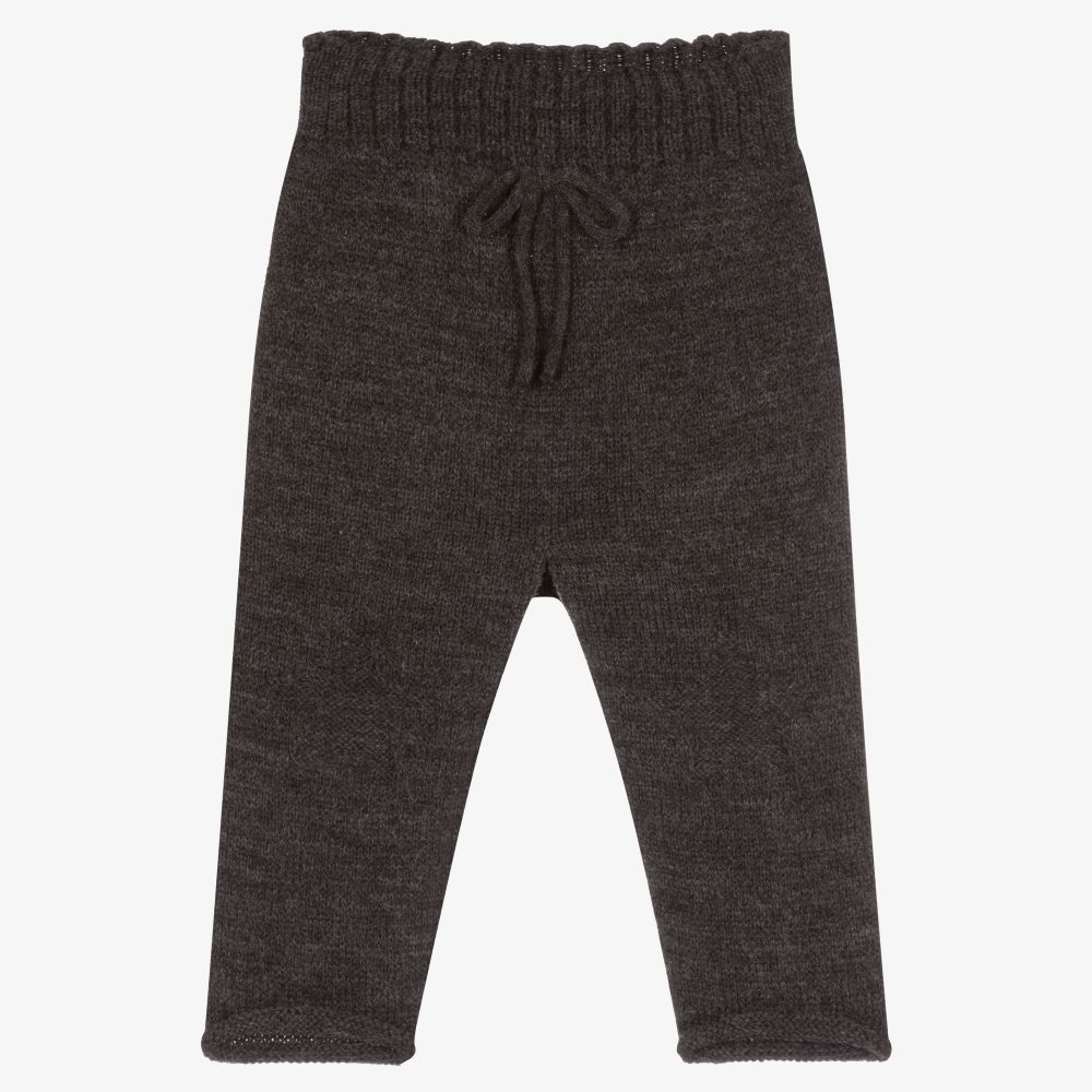 Laranjinha - Grey Knitted Baby Trousers | Childrensalon