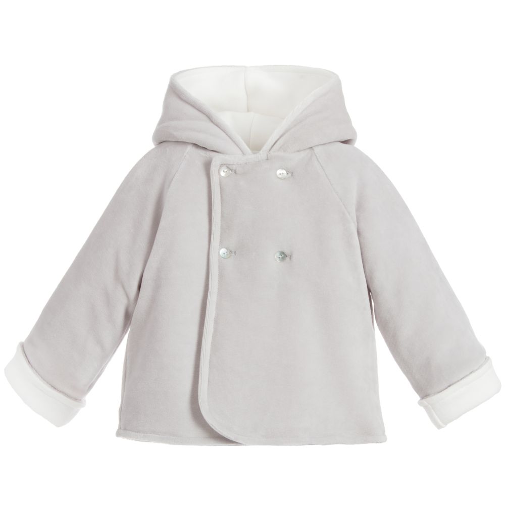 Laranjinha - Grey Padded Baby Jacket | Childrensalon
