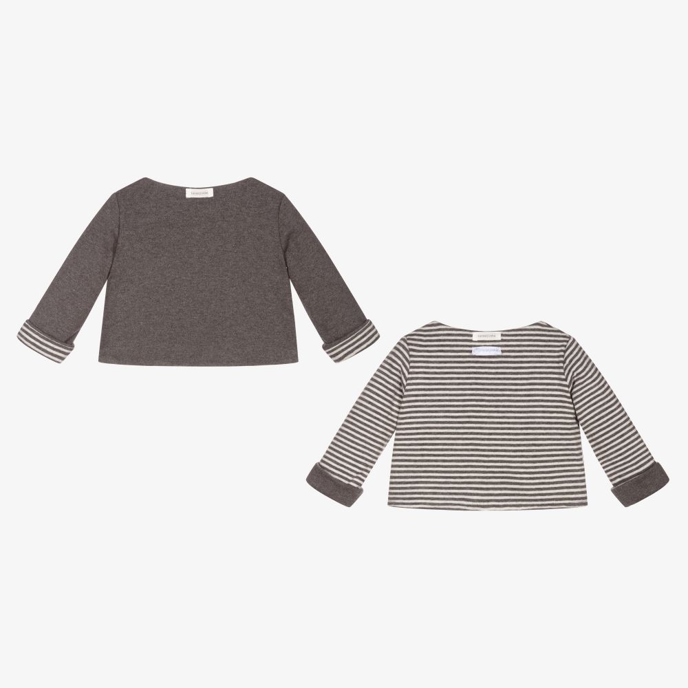 لارانجينا-Grey Reversible Baby Jacket | Childrensalon Outlet