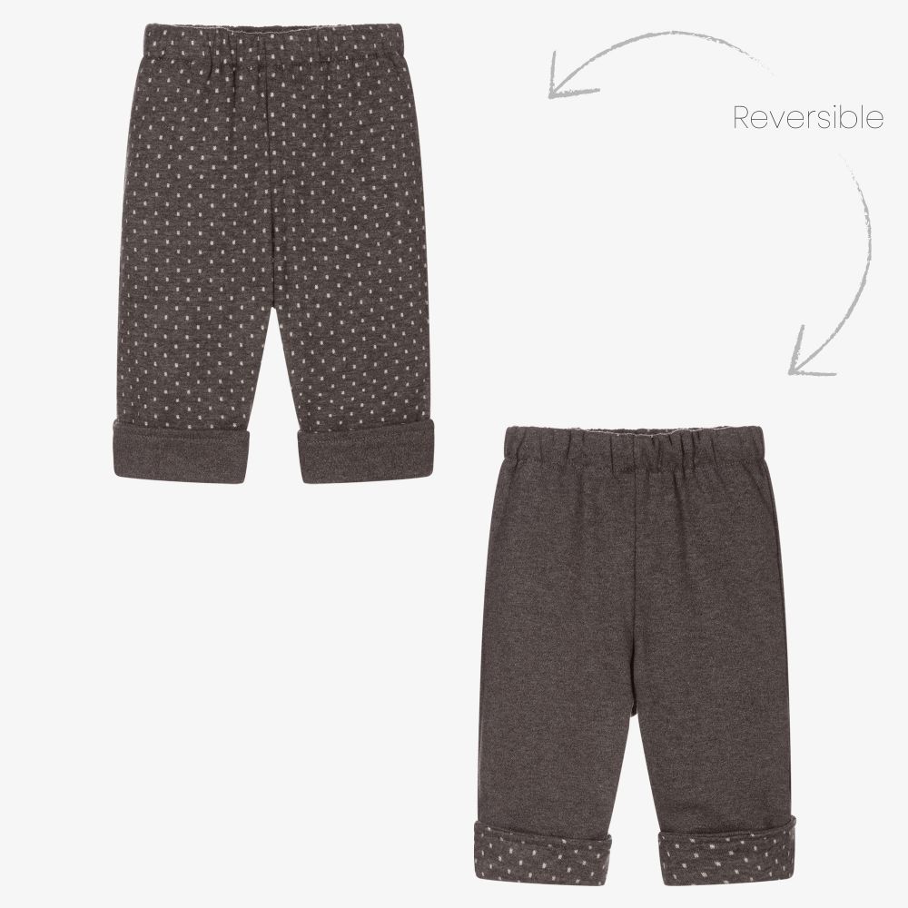 Laranjinha - Grey Reversible Baby Trousers | Childrensalon