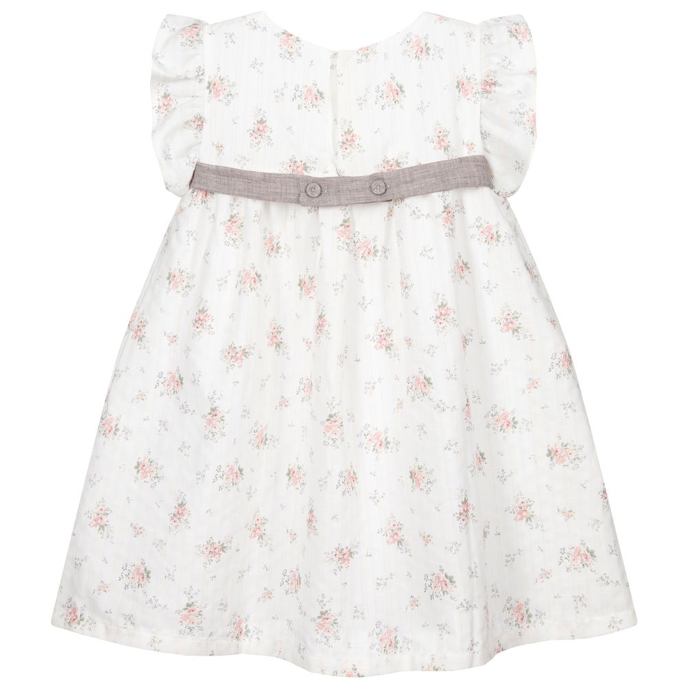 Chic by Laranjinha-فستان قطن لون عاجي بطبعة ورود | Childrensalon Outlet