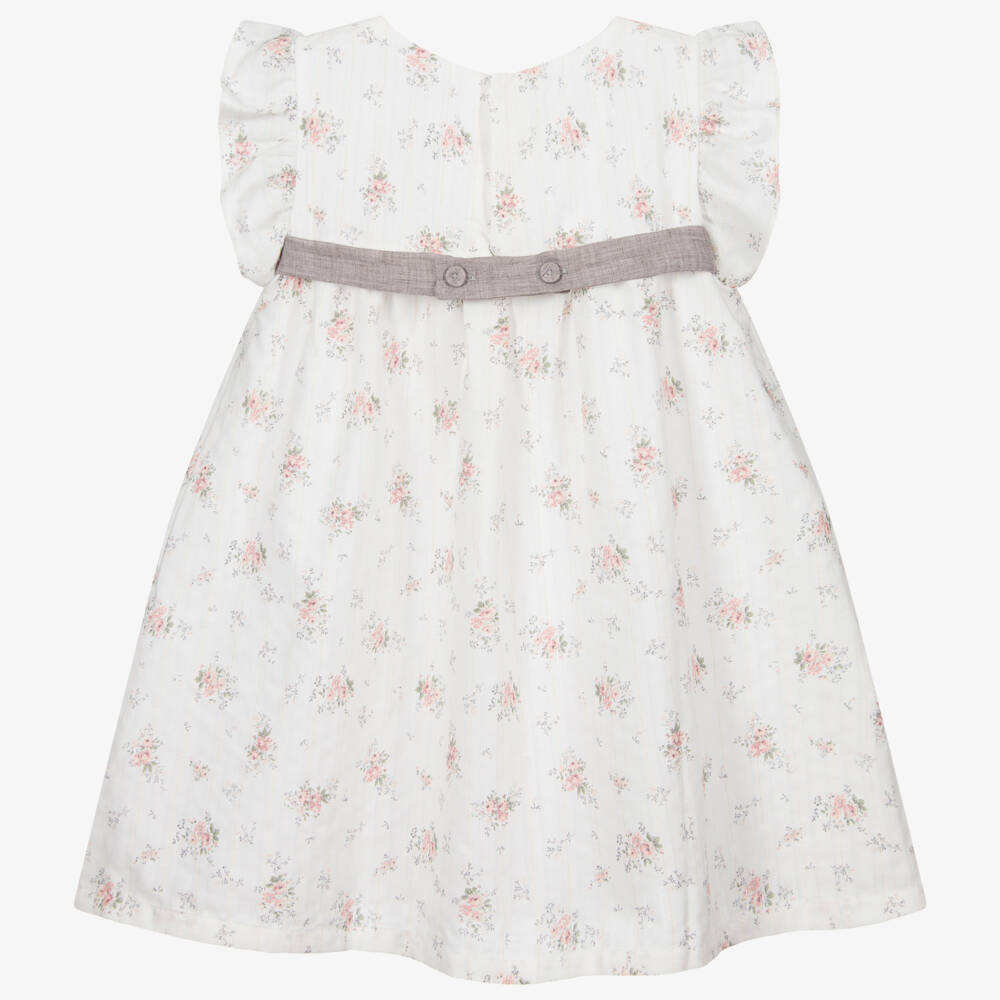 Chic by Laranjinha-Ivory Floral Cotton Dress | Childrensalon Outlet