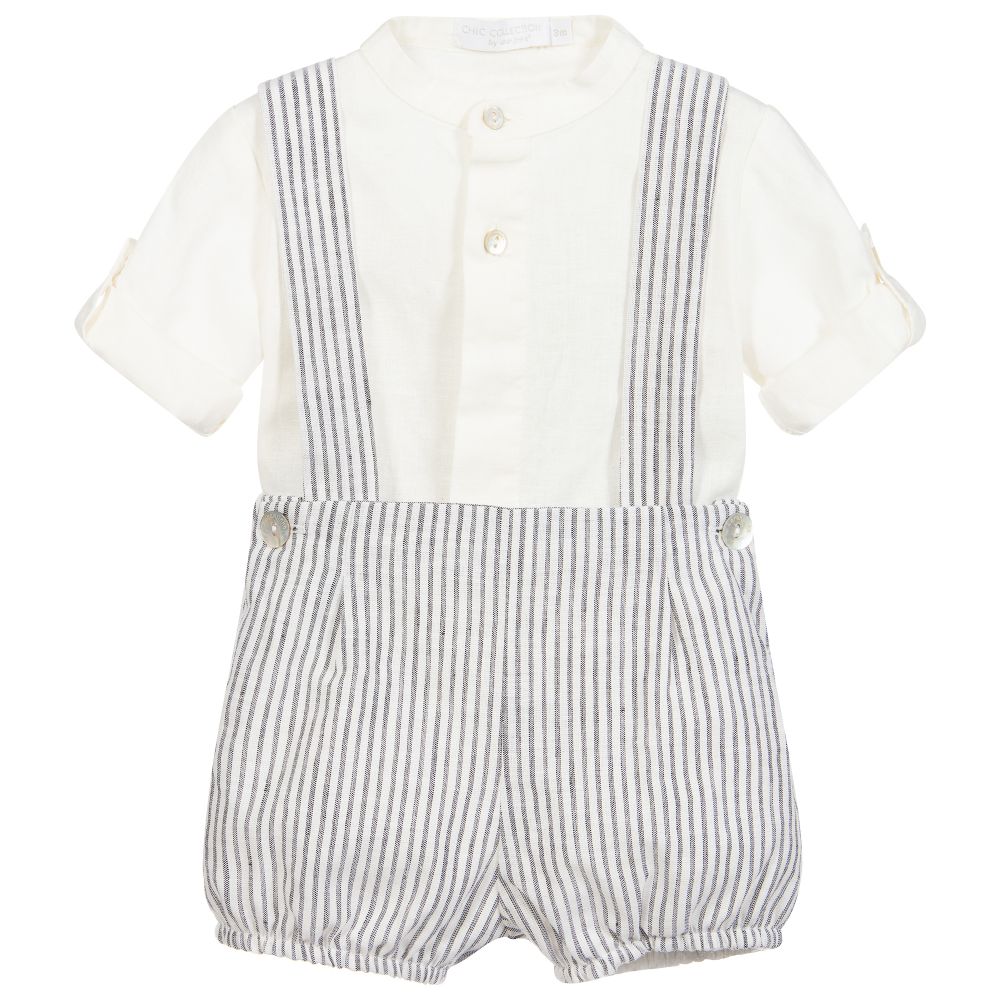 Laranjinha - Linen Shirt & Shorts Set | Childrensalon