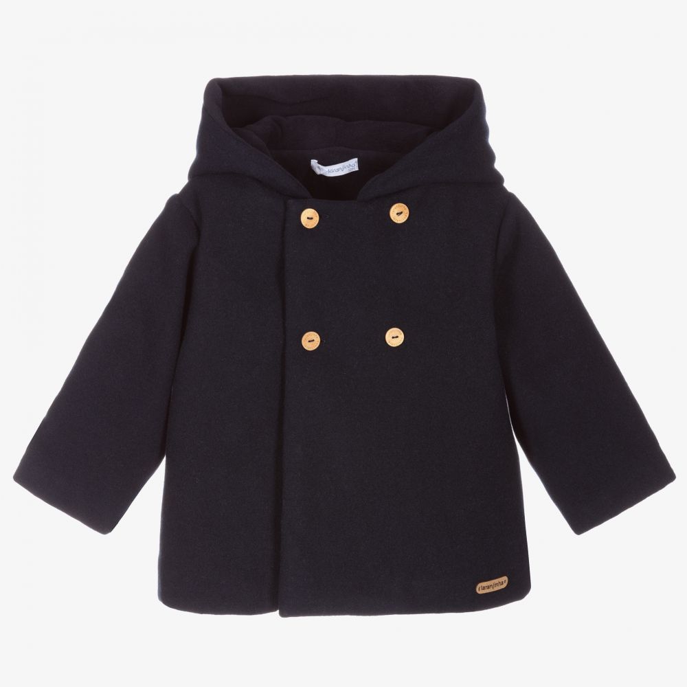 Laranjinha-Темно-синее пальто с капюшоном | Childrensalon Outlet
