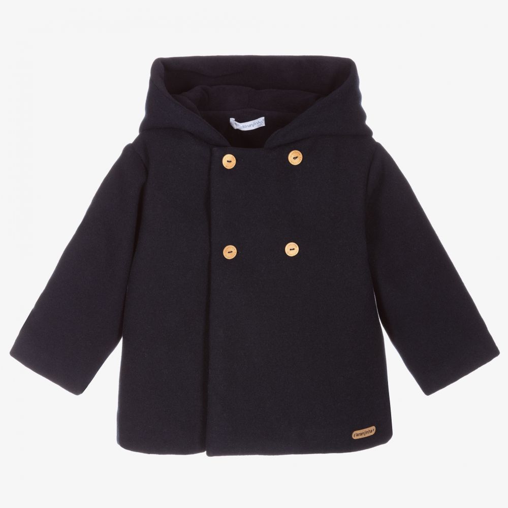 Laranjinha - Manteau à capuche bleu marine | Childrensalon