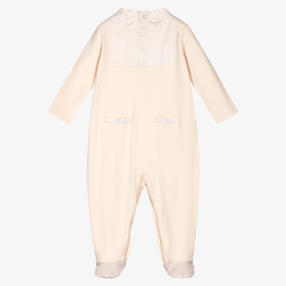Laranjinha-Pale pink Cotton Babygrow | Childrensalon Outlet