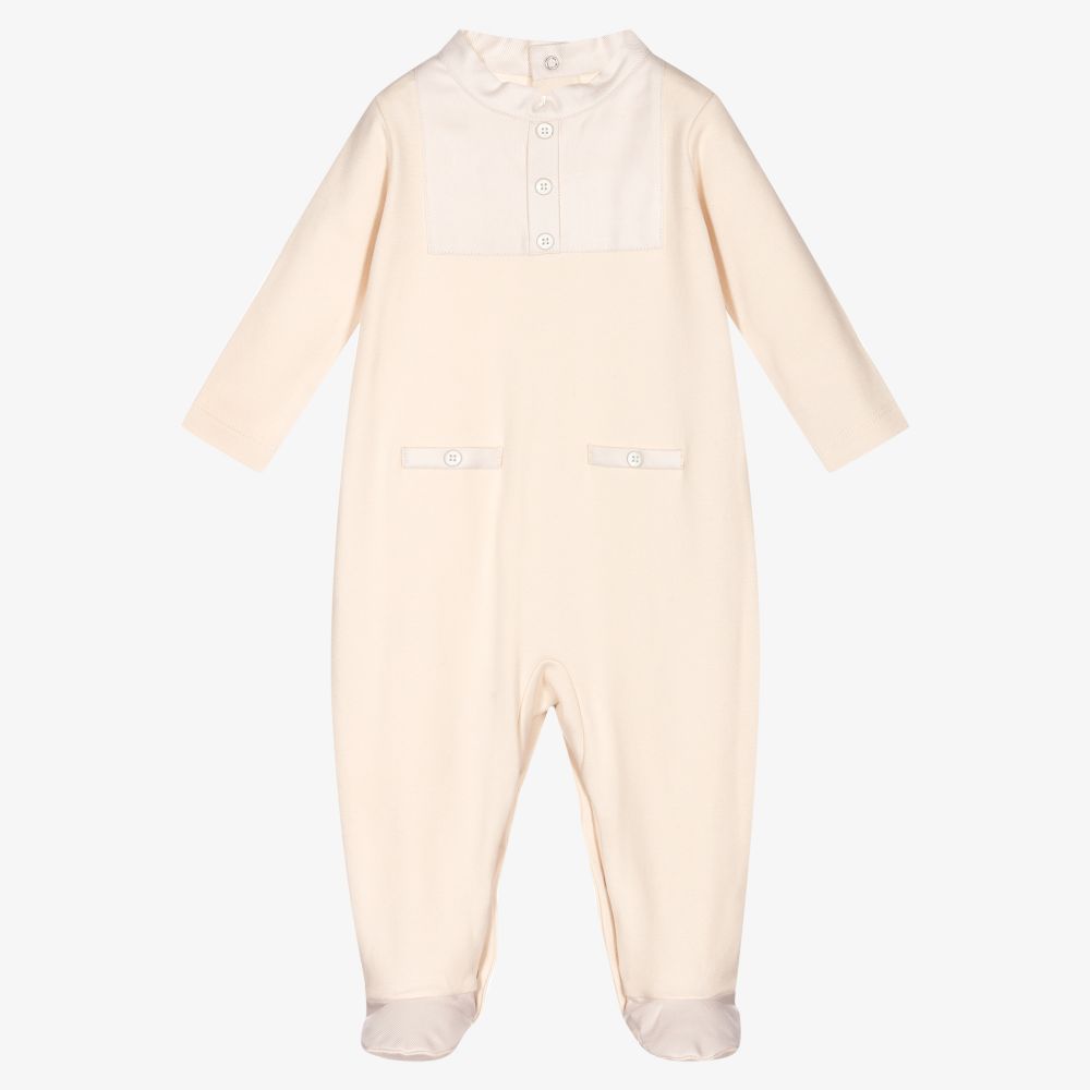 Laranjinha - Pale pink Cotton Babygrow | Childrensalon