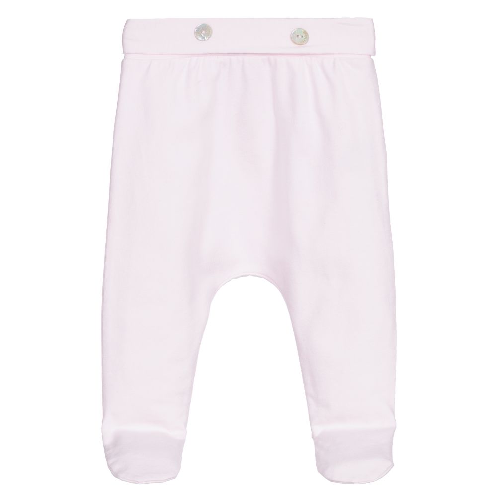 Laranjinha - Pink Cotton Baby Trousers | Childrensalon