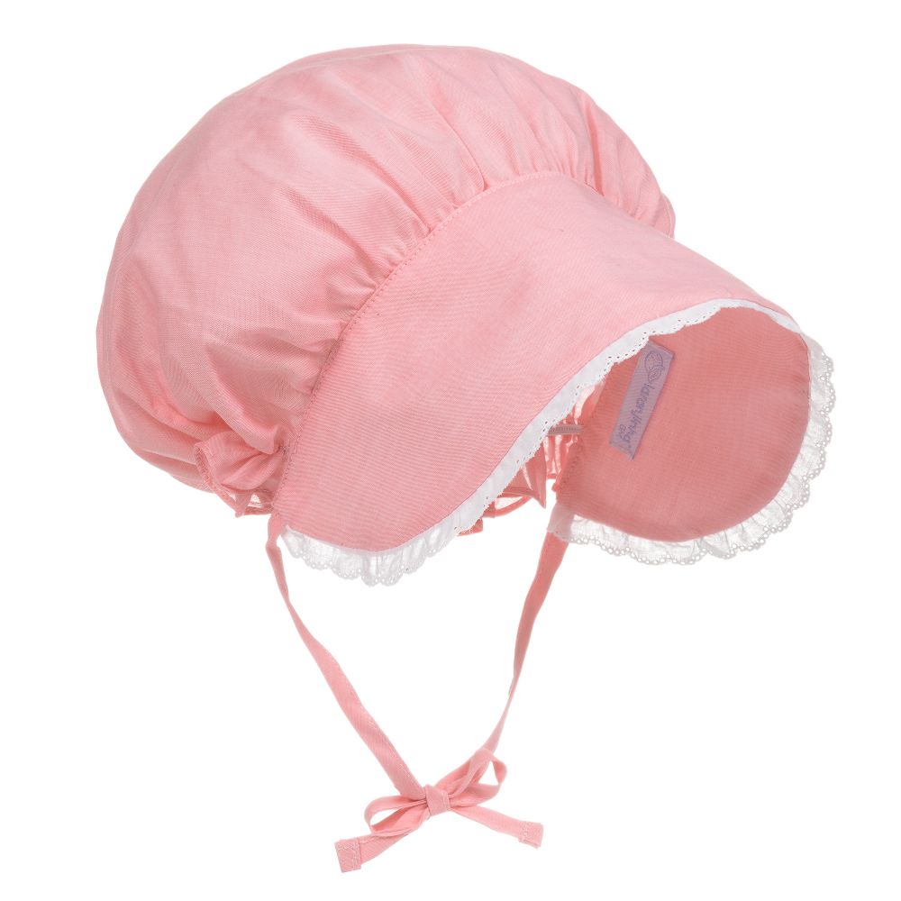 Laranjinha - Pink Cotton Bonnet | Childrensalon