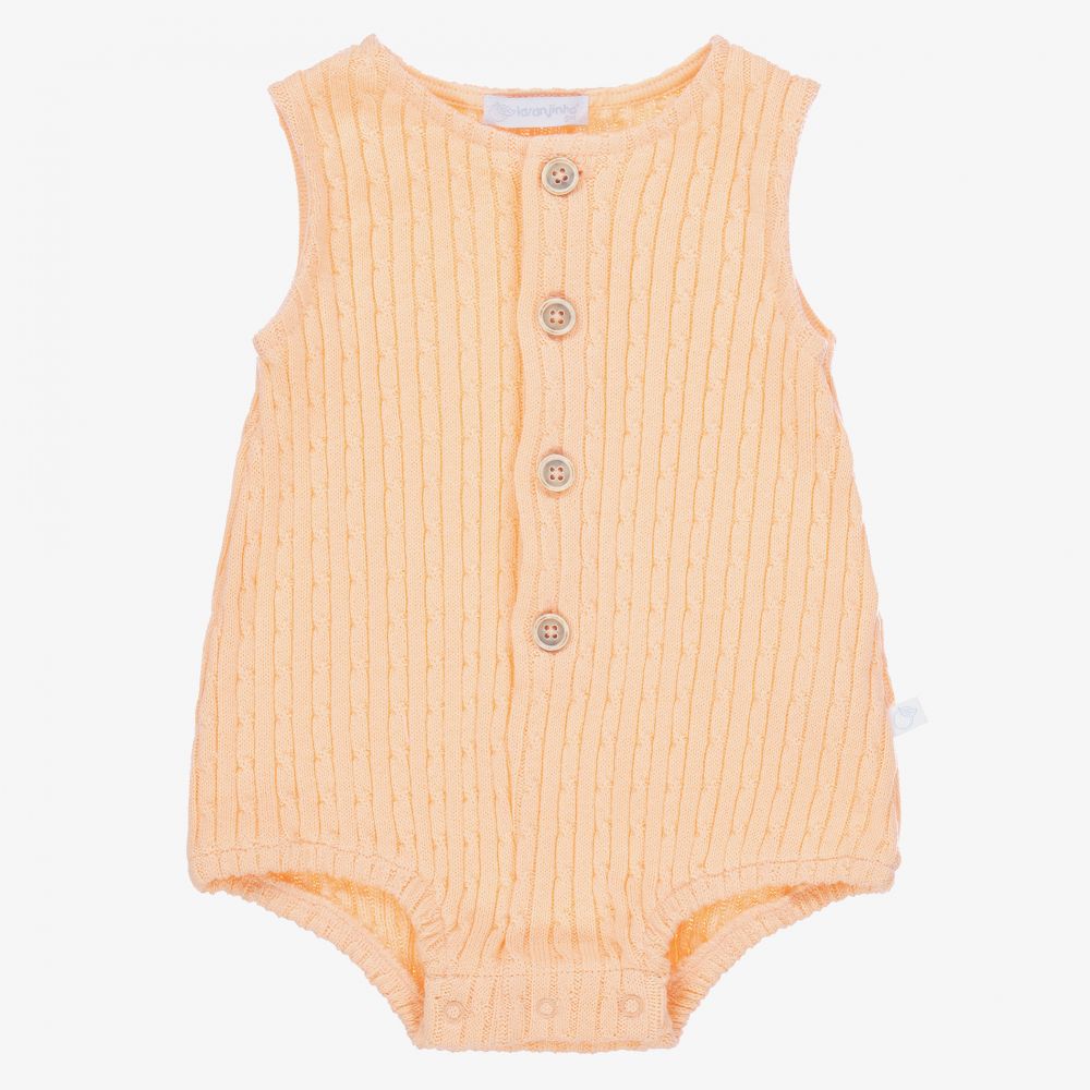 Laranjinha-Pink Cotton Knit Baby Shortie | Childrensalon Outlet