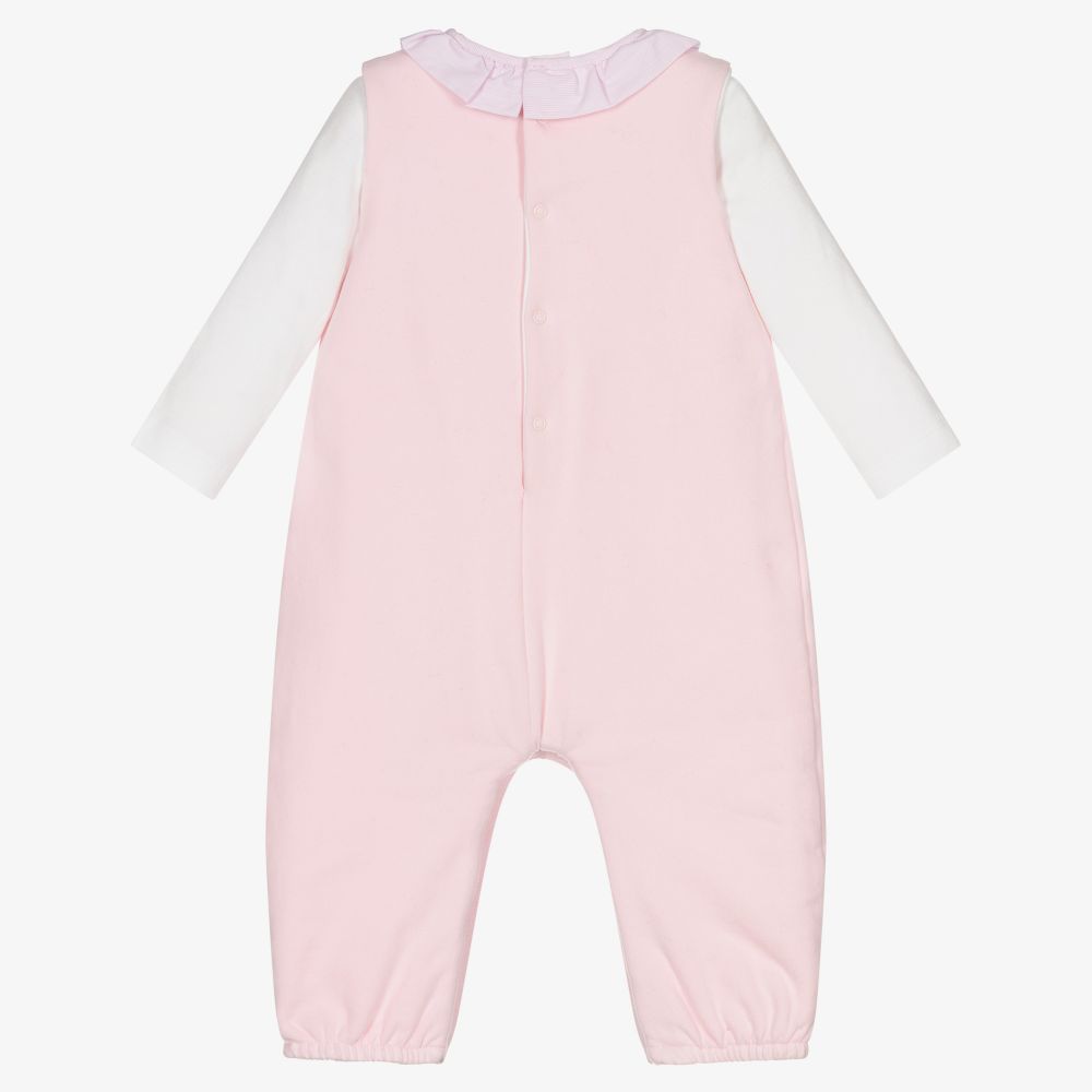 Laranjinha-Pink Dungarees & Bodysuit Set | Childrensalon Outlet