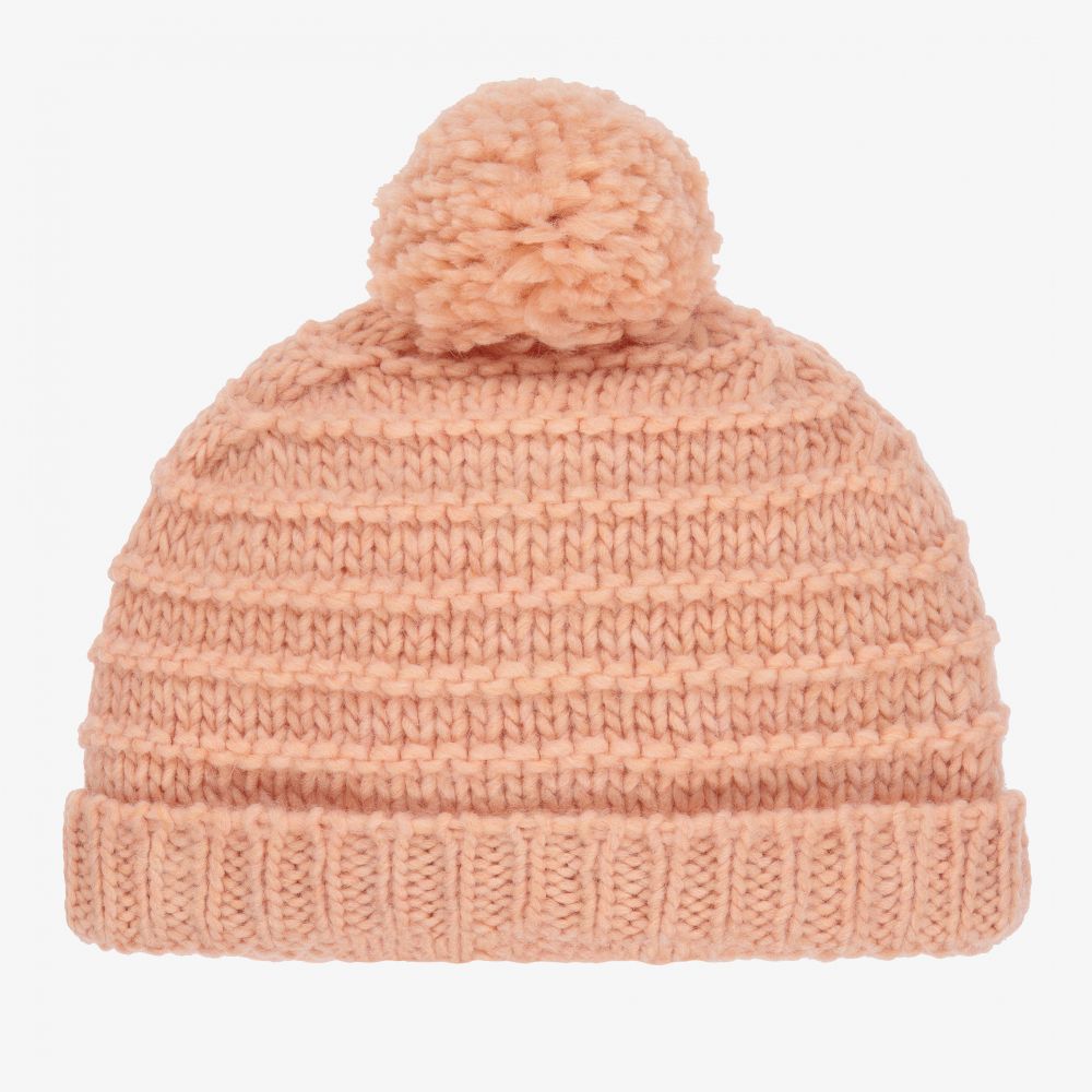 Laranjinha - Pink Knit Pom-Pom Hat | Childrensalon