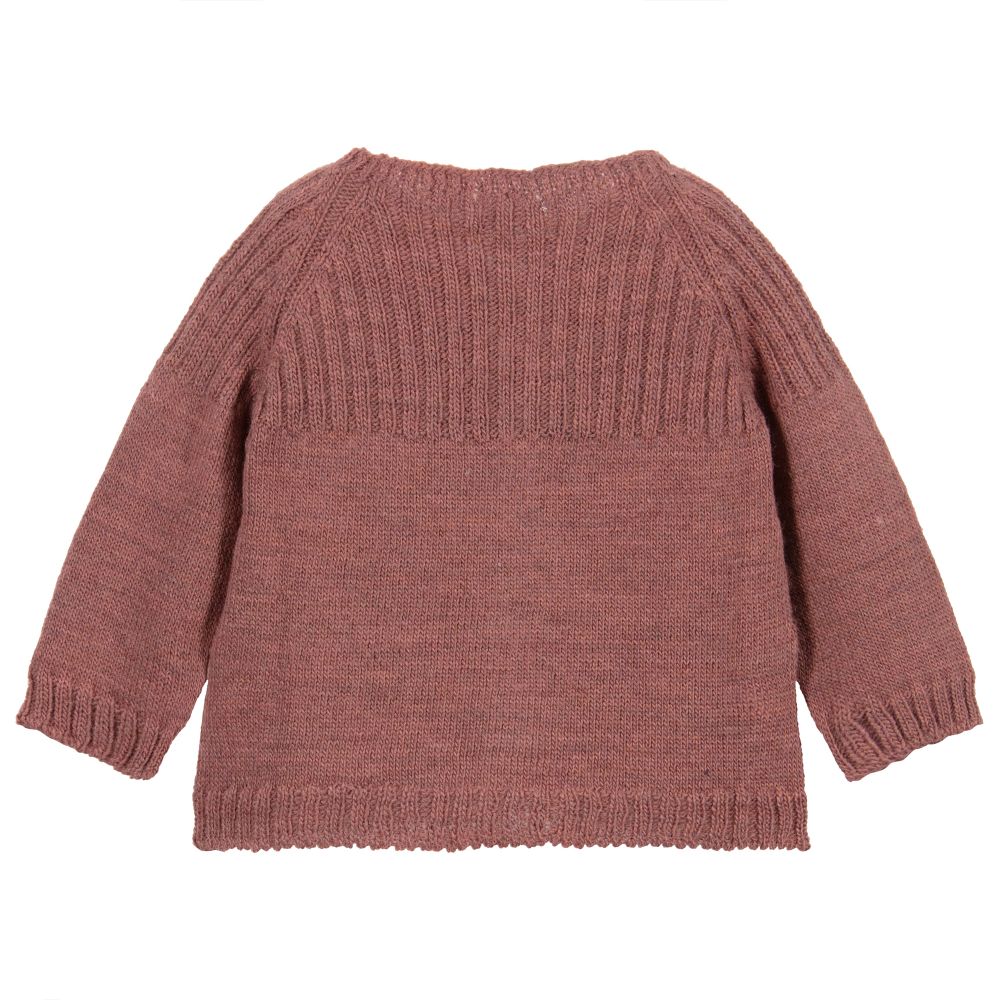 Laranjinha-Pink Knitted Baby Cardigan | Childrensalon Outlet
