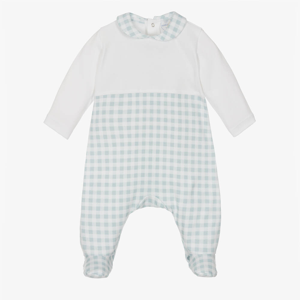 Checked baby grow sales