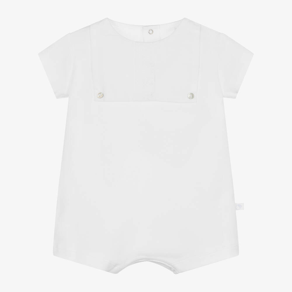Laranjinha-White Cotton Baby Shortie | Childrensalon Outlet