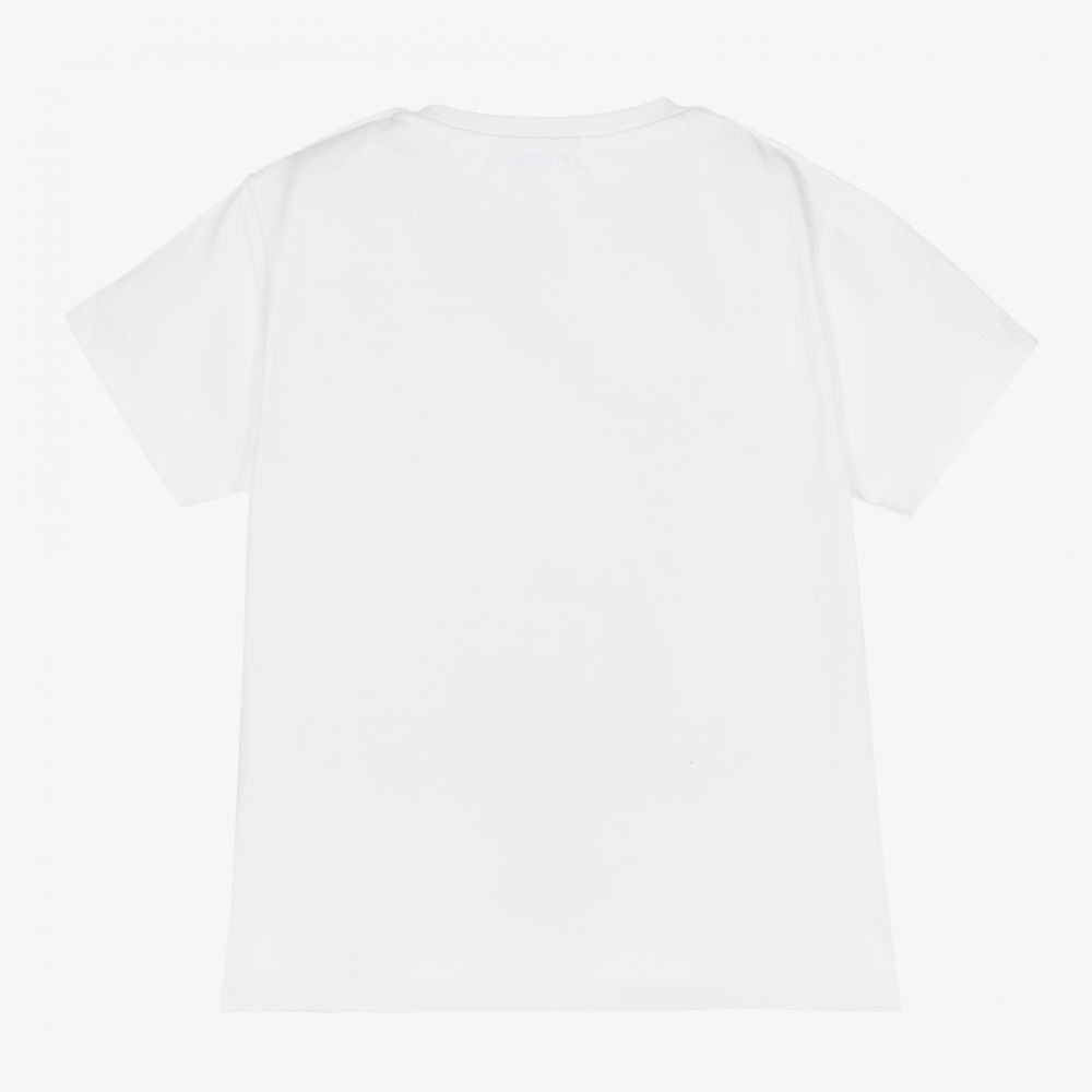 Laranjinha-White Cotton Baby T-Shirt | Childrensalon Outlet