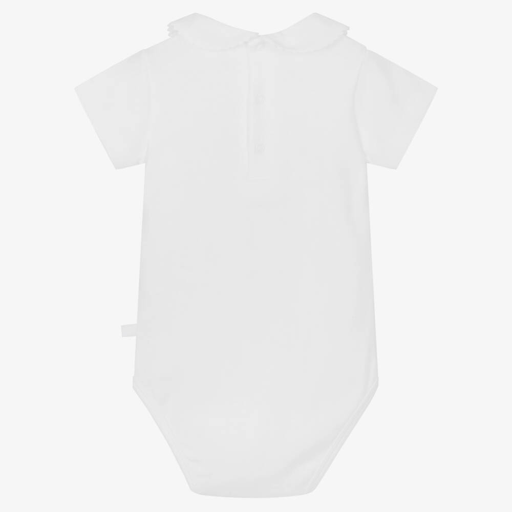 Laranjinha-White Cotton Bodysuit | Childrensalon Outlet