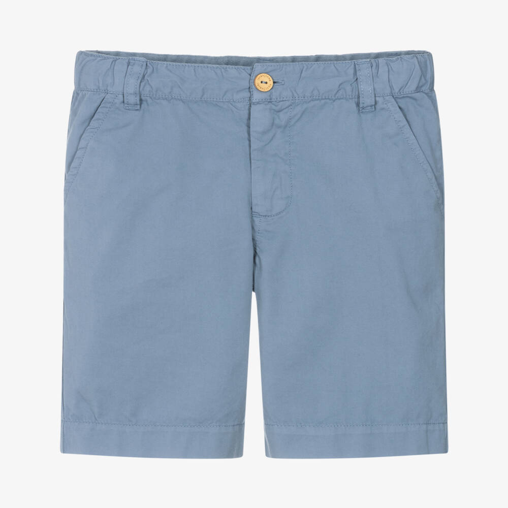 Laranjinha-Young Boys Azure Twill Shorts | Childrensalon Outlet