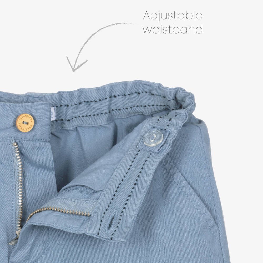 Laranjinha-Young Boys Azure Twill Shorts | Childrensalon Outlet