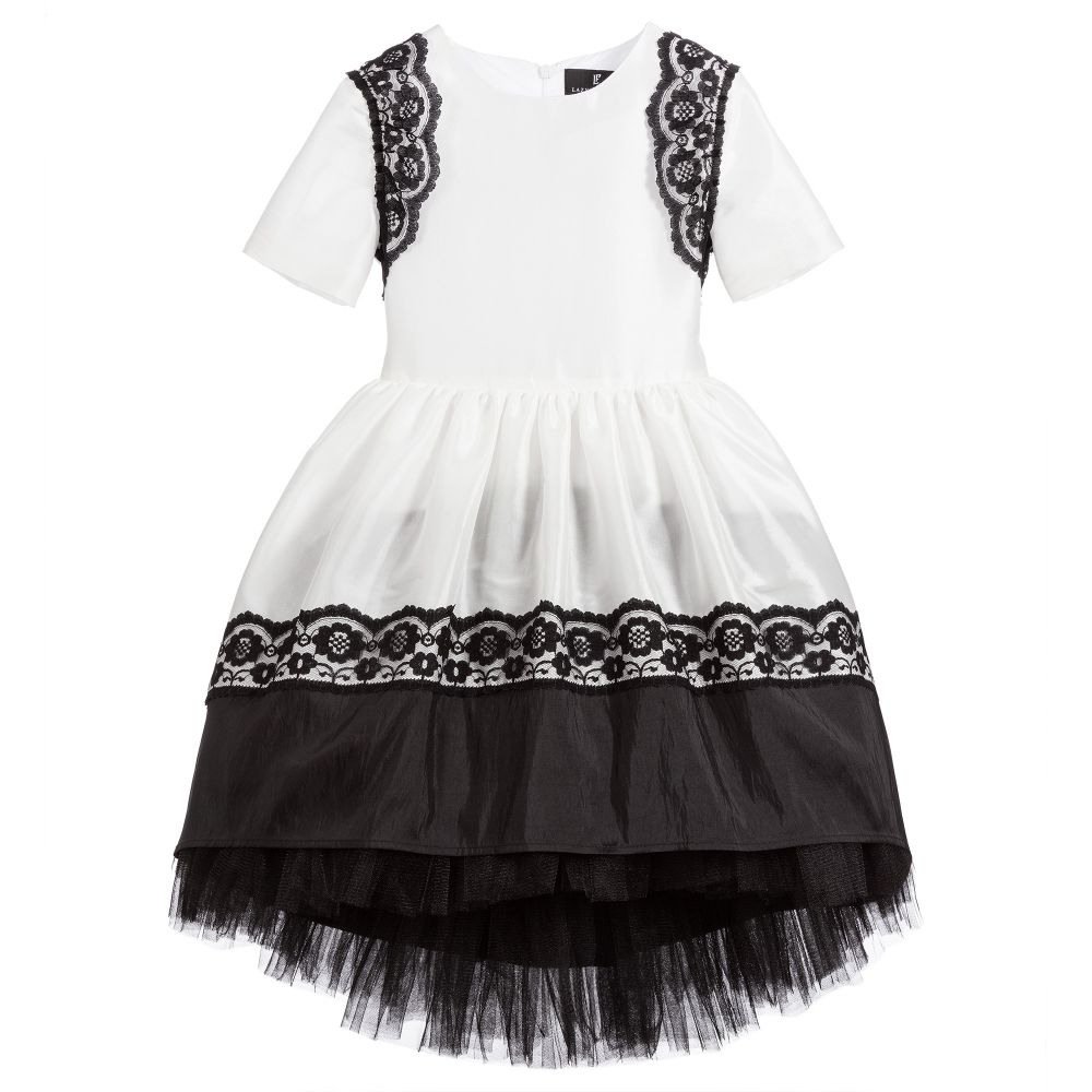 Lazy Francis - فستان تافتا لون عاجي و أسود | Childrensalon