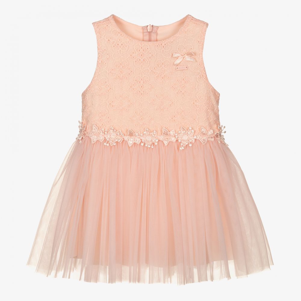 Le Chic - Robe rose en tulle Bébé fille | Childrensalon