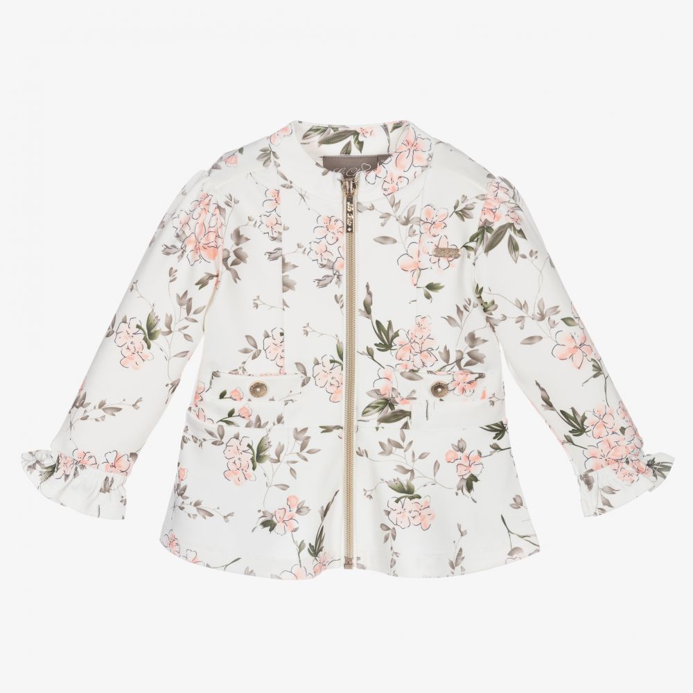 Le Chic - Veste blanche et rose Bébé | Childrensalon