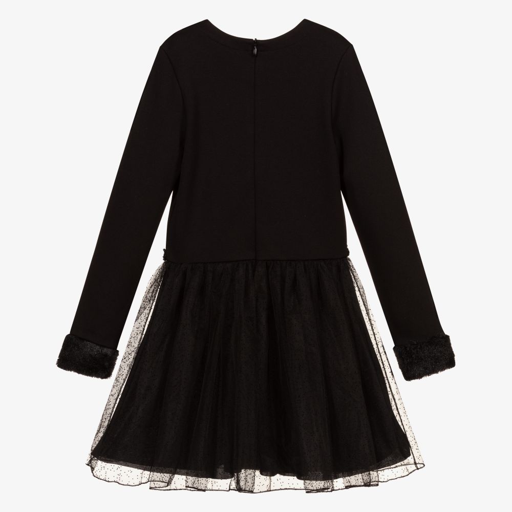 Le Chic-Черное платье из тюля и джерси | Childrensalon Outlet