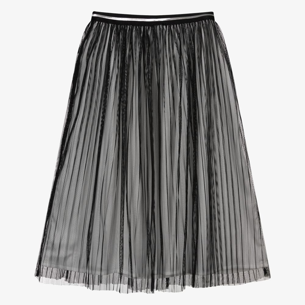Le Chic-Black & White Pleated Skirt | Childrensalon Outlet