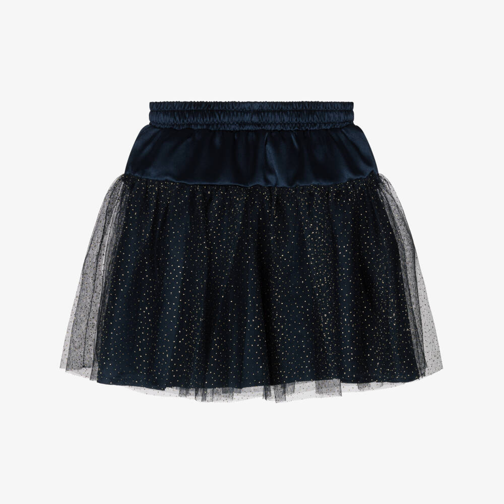 Le Chic-Blue Butterfly Ruffle Skirt | Childrensalon Outlet