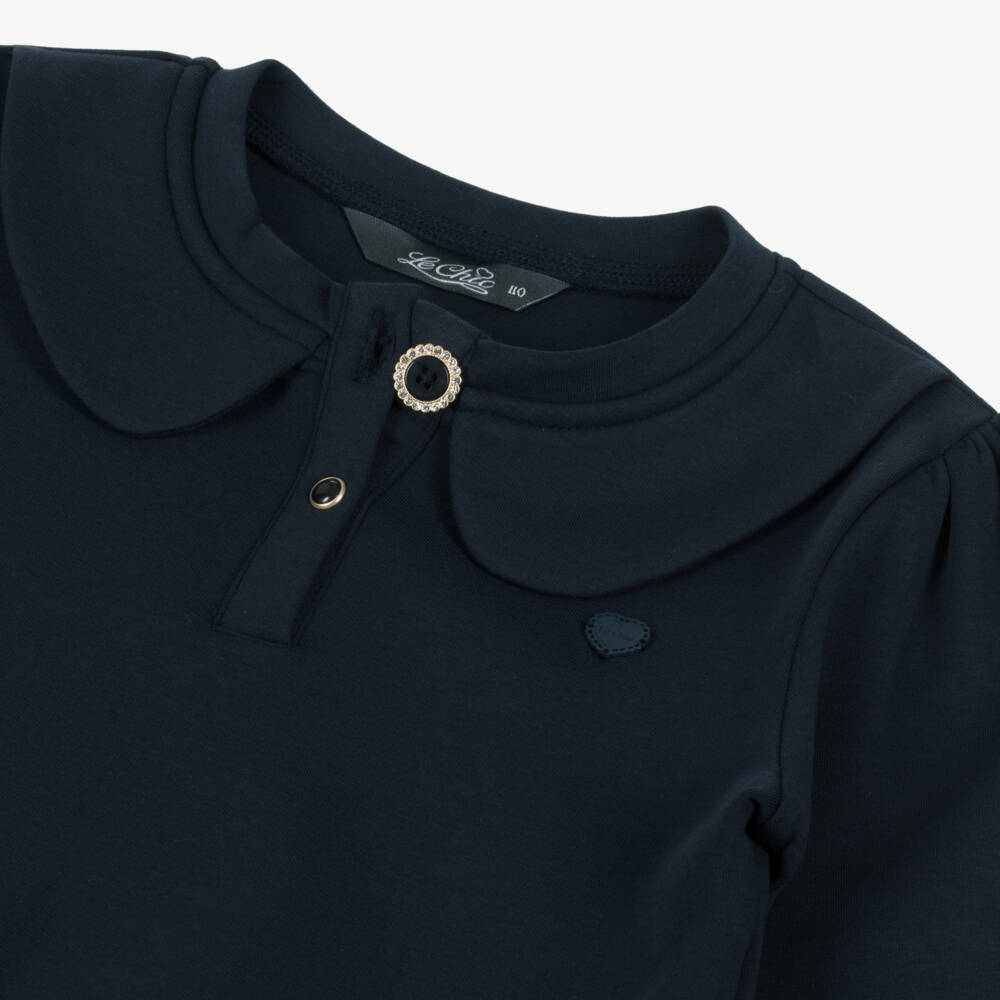 Le Chic-Blue Multi Butterfly Ls Dress | Childrensalon Outlet