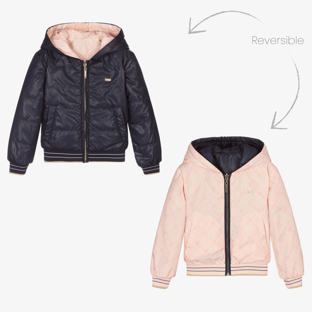 Le Chic - Veste réversible bleue et rose | Childrensalon