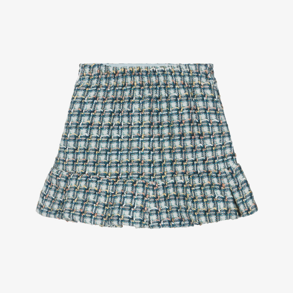Le Chic-Blue Tweed Skirt | Childrensalon Outlet