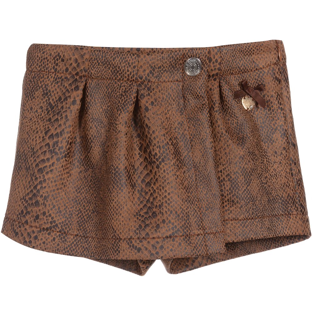 Le Chic - Brown Snake Print Skort | Childrensalon