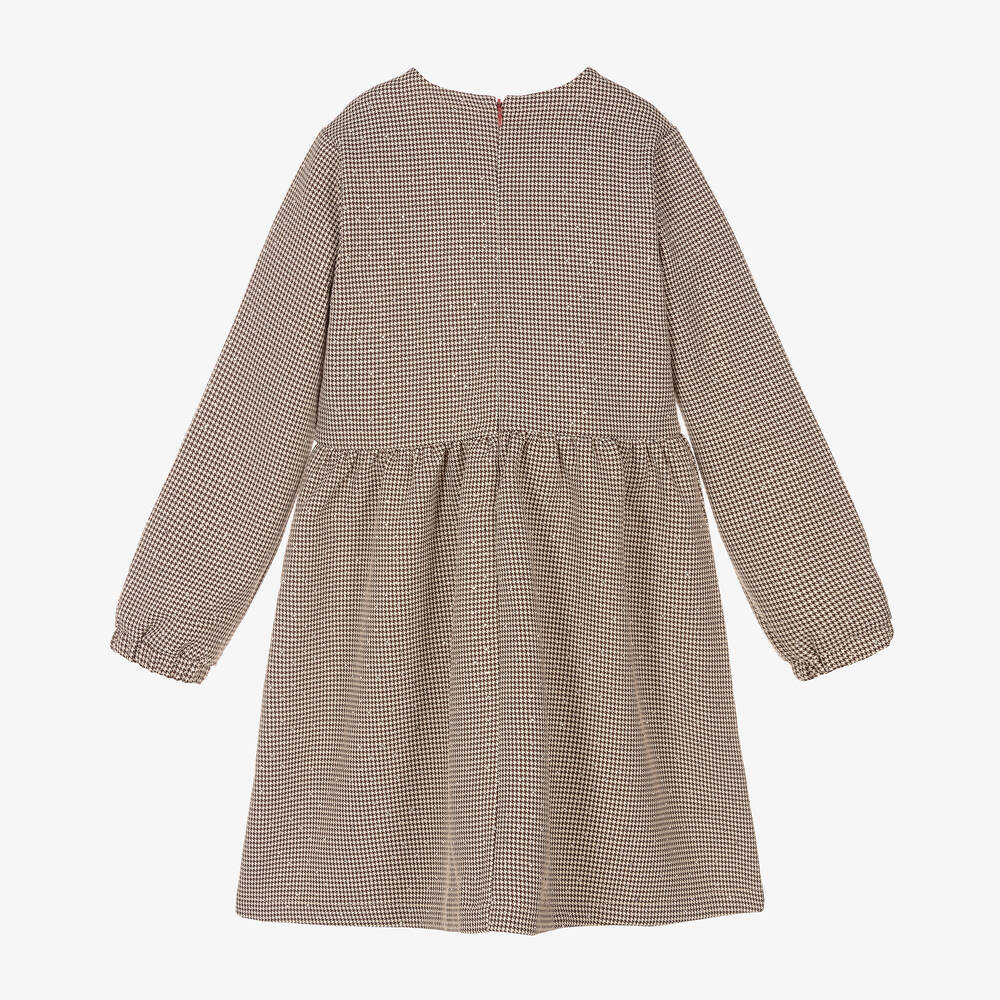 Le Chic-Бежевое платье в гусиную лапку со стразами | Childrensalon Outlet