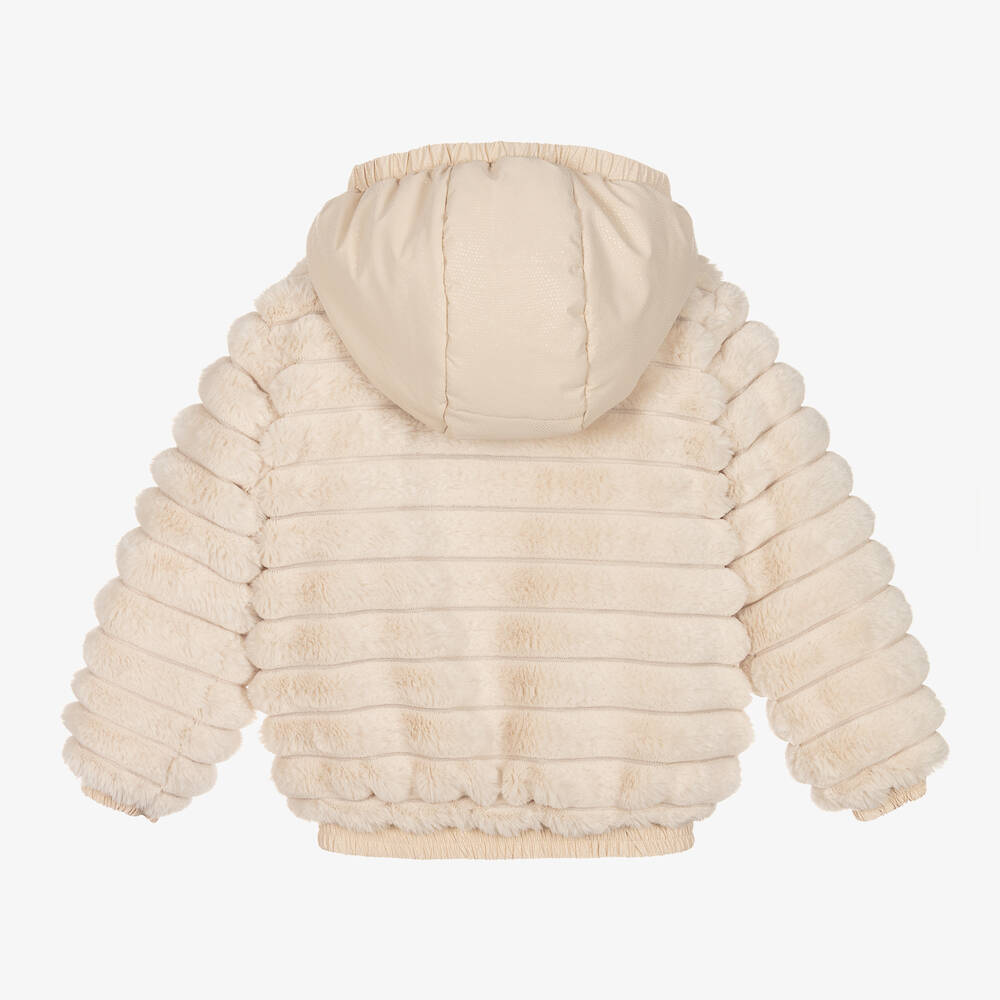 لو شيك-جاكيت فرو صناعي لون بيج للبنات | Childrensalon Outlet