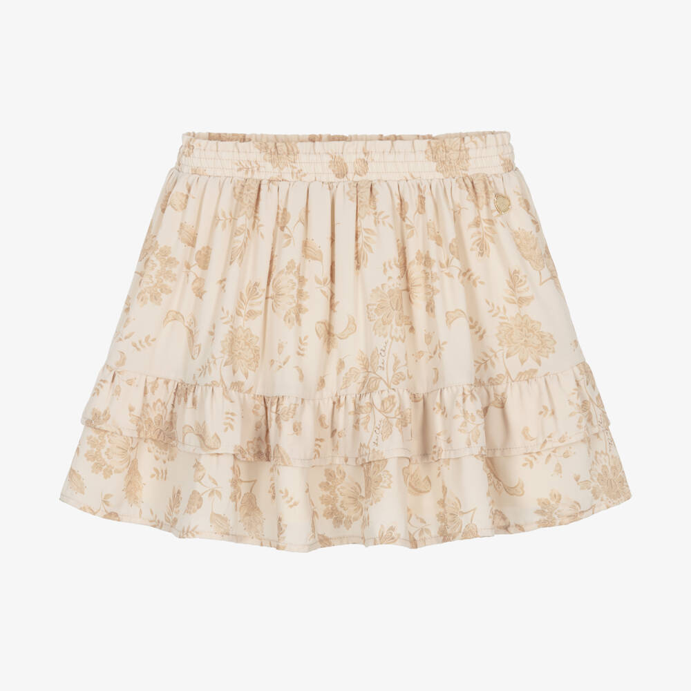 Le Chic-تنورة شيفون كريب لون بيج | Childrensalon Outlet
