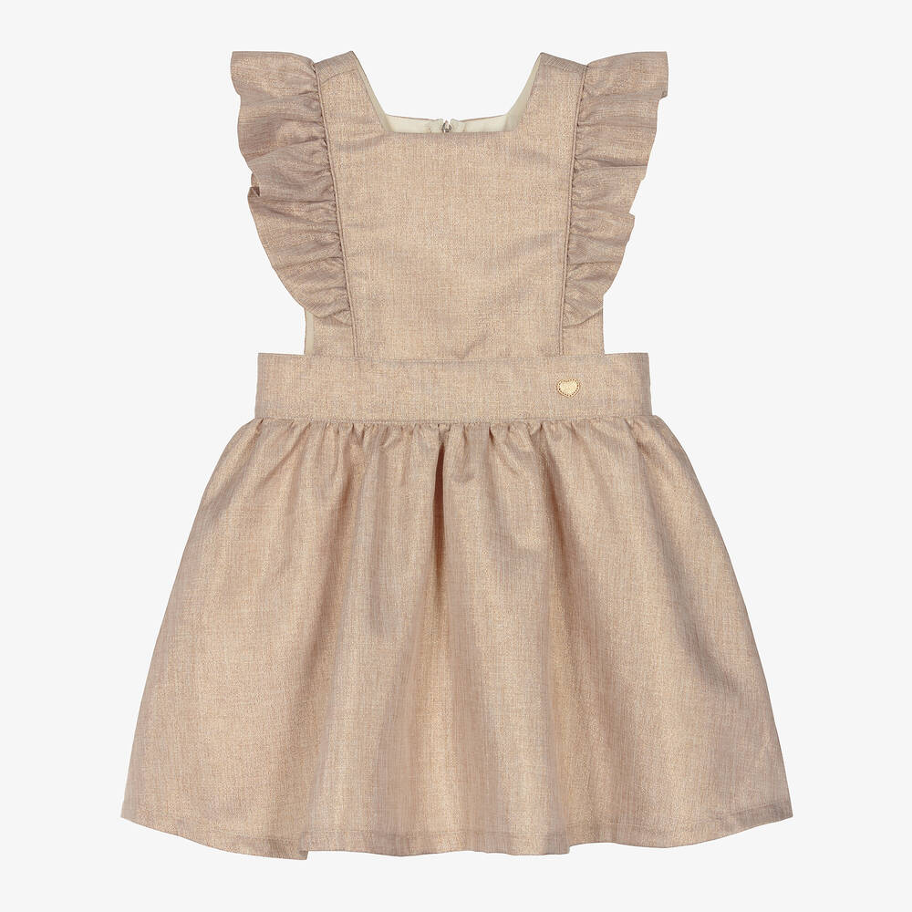 Le Chic - Trägerkleid in Beige und Gold | Childrensalon