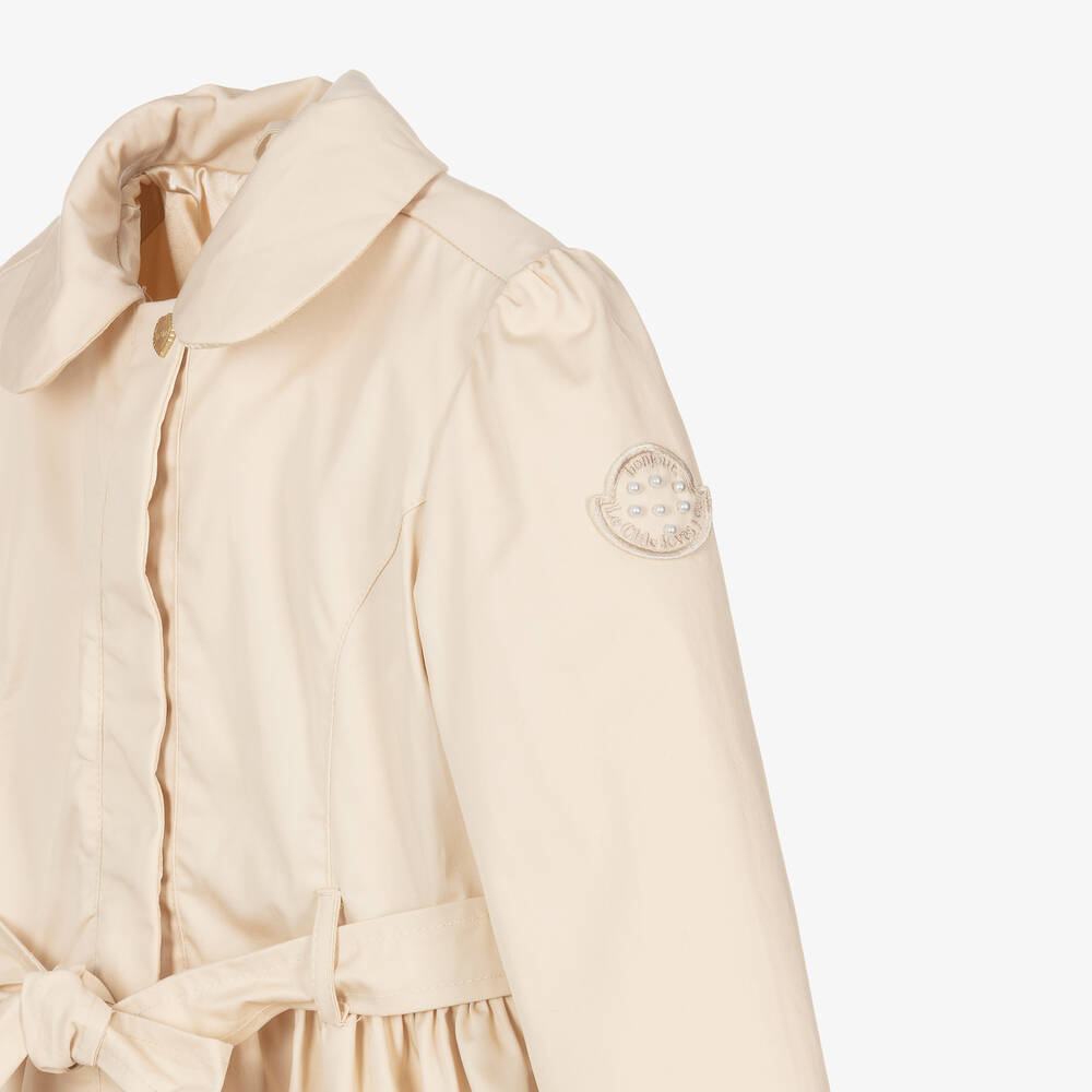 Le Chic-Girls Beige Hooded Trench Coat | Childrensalon Outlet