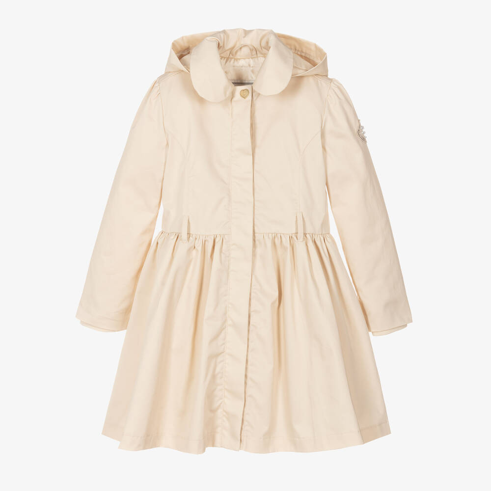 Le Chic-Girls Beige Hooded Trench Coat | Childrensalon Outlet