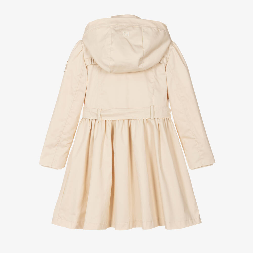 Le Chic-Girls Beige Hooded Trench Coat | Childrensalon Outlet