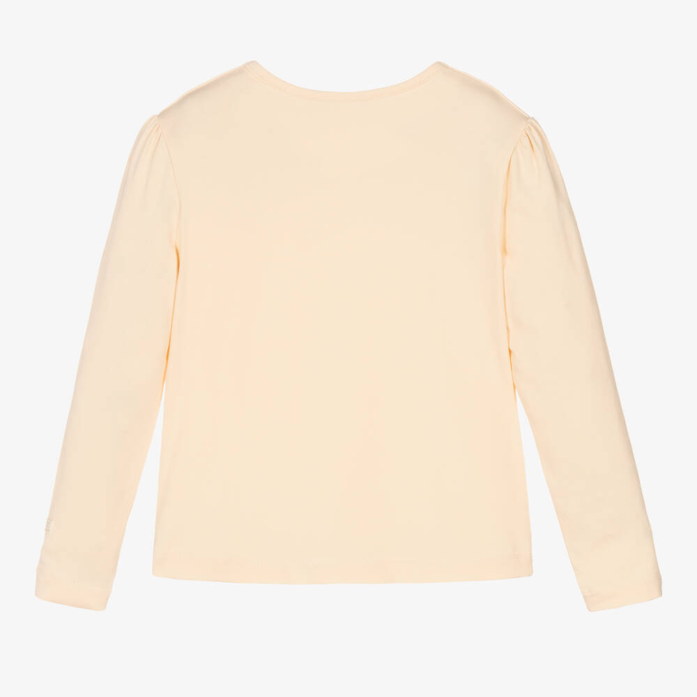 Le Chic-Бежевый топ с бантом и жемчужинами | Childrensalon Outlet