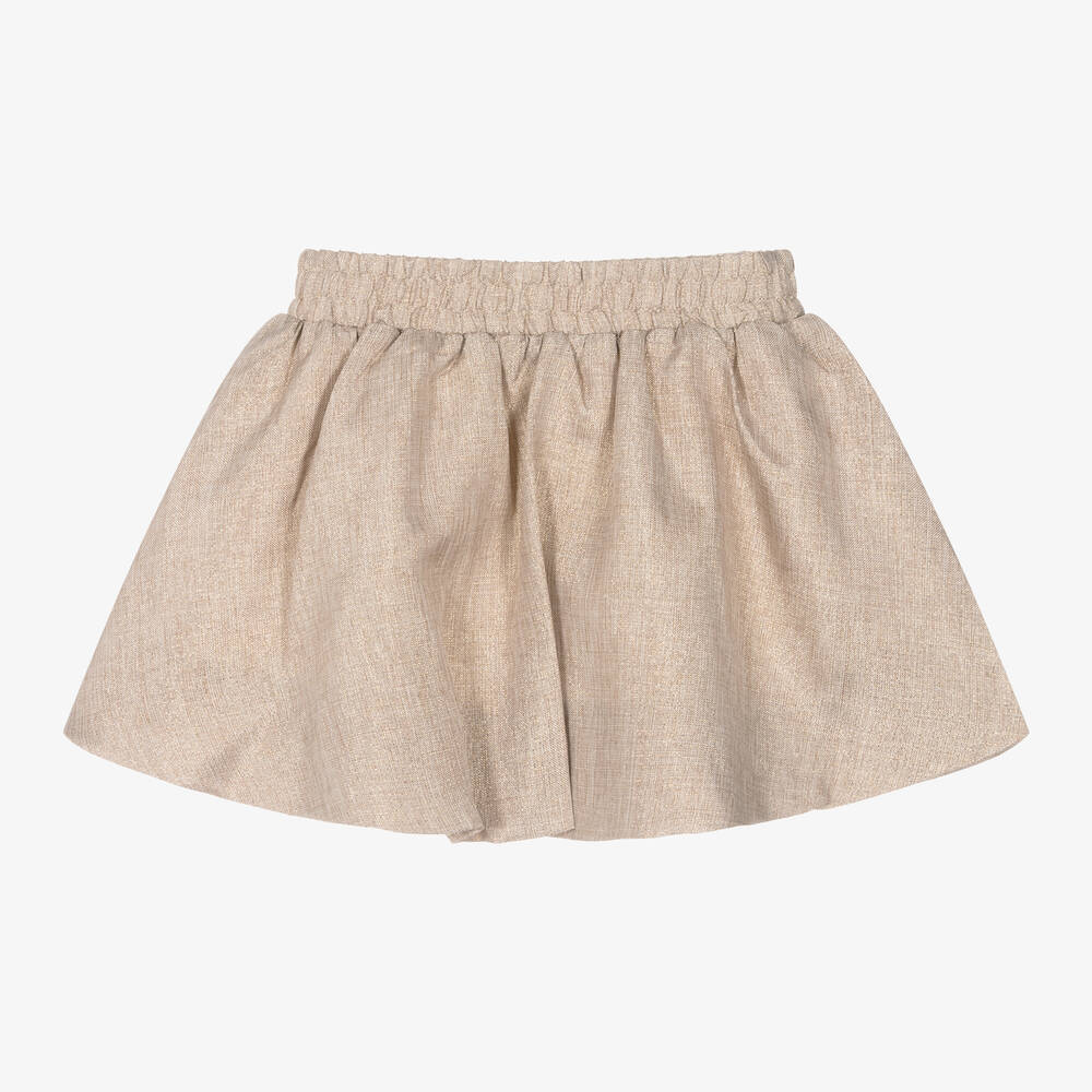 Le Chic-Girls Beige Shimmer Skirt | Childrensalon Outlet