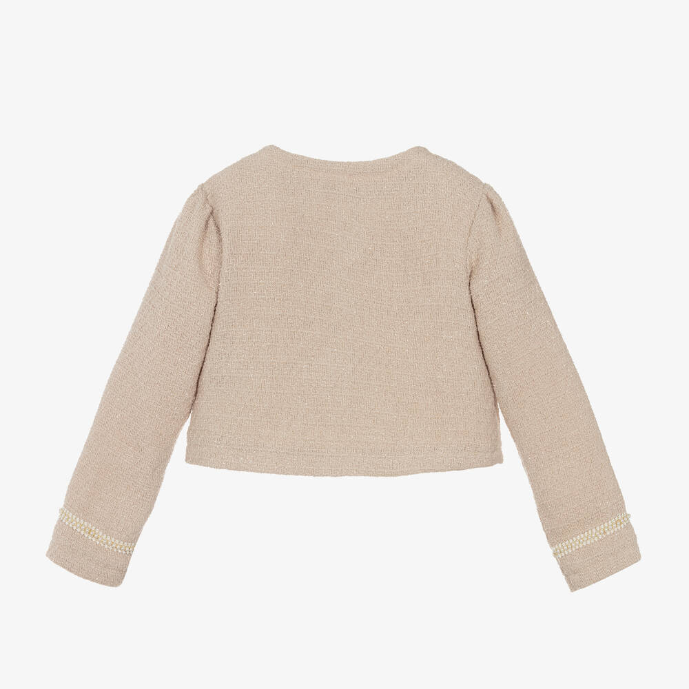 Le Chic-Girls Beige Tweed Jacket | Childrensalon Outlet