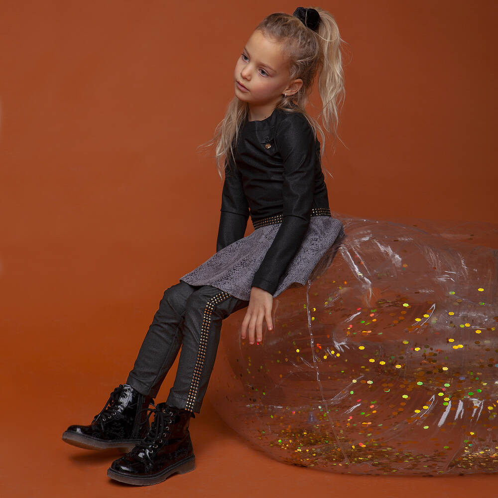Le Chic-بنطلون غليتر لون أسود للبنات | Childrensalon Outlet