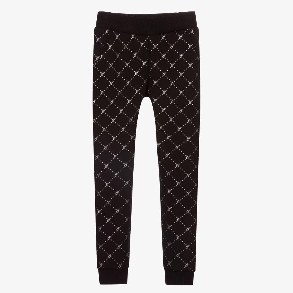 Le Chic - Girls Black Logo Joggers | Childrensalon