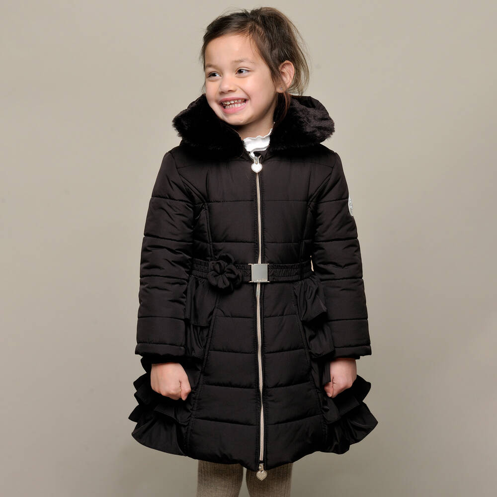 Le Chic Girls Black Puffer Coat