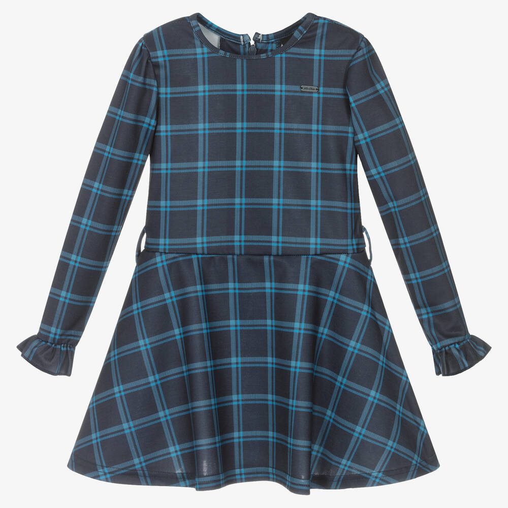 Le Chic-Синее платье в клетку для девочек | Childrensalon Outlet