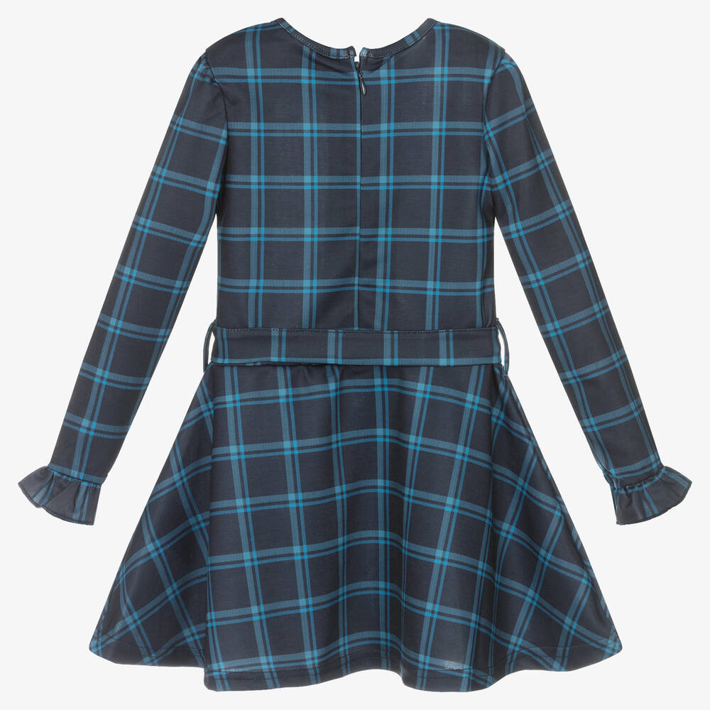 Le Chic-Синее платье в клетку для девочек | Childrensalon Outlet